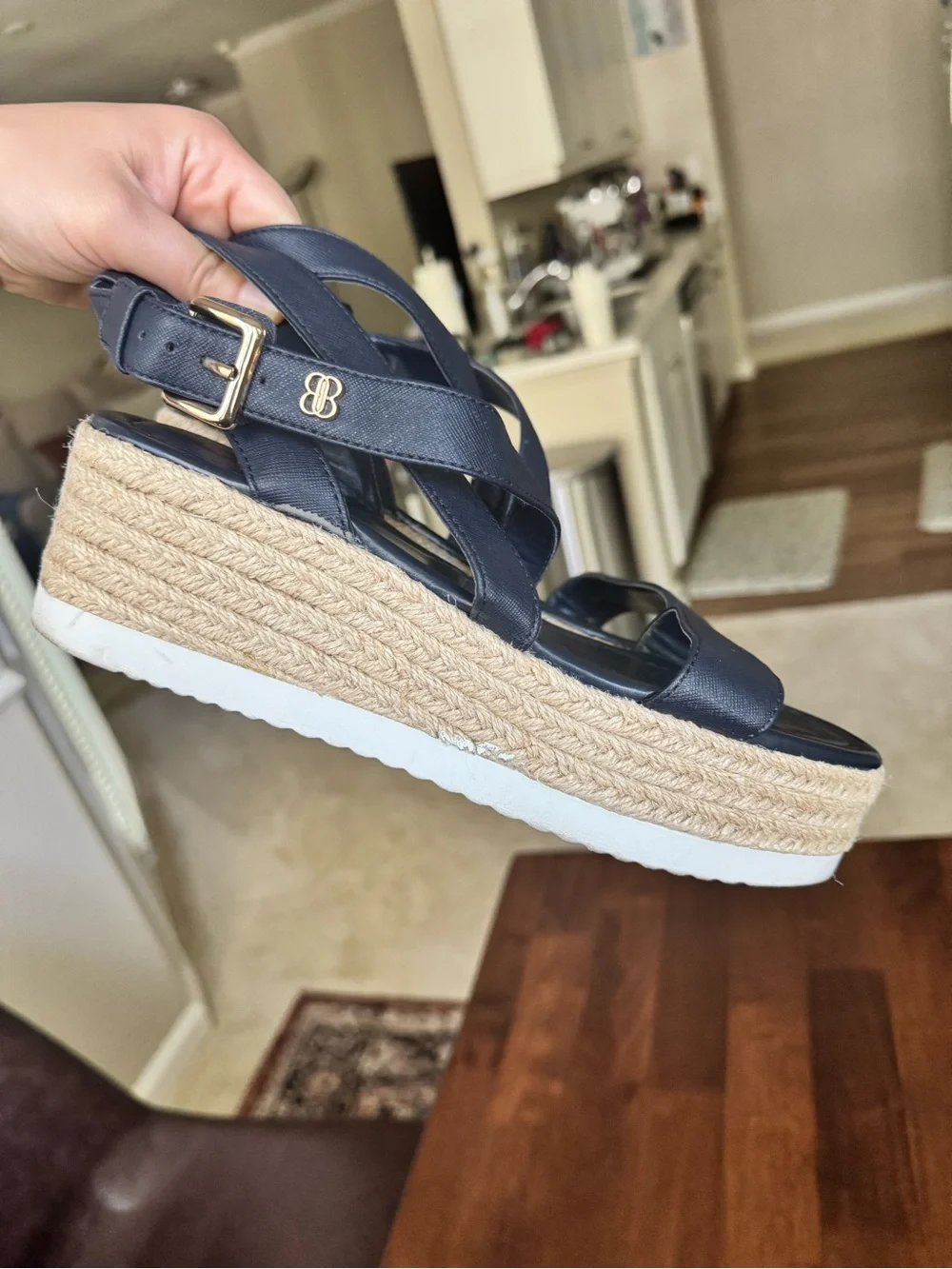 Bandolino Women's Navy Espadrille Wedge Sandals